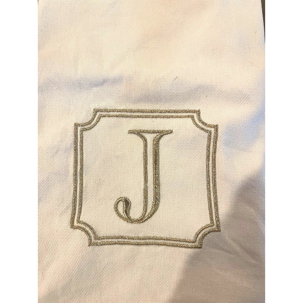 Monogrammed Tea Towel Letter J Tan Gold
